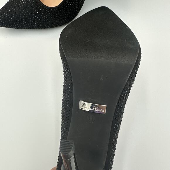 Lauren Lorraine Pump Shoes High Heel Size 11 Black Rhinestone Formal Party NEW - Picture 9 of 15